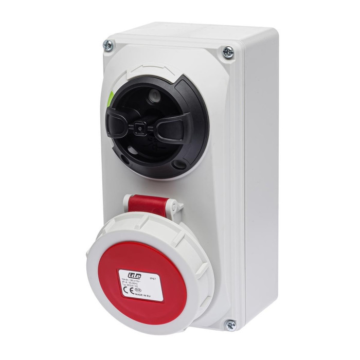 Розетка настінна з механічним блокуванням IDE MUNDIAL 3P+E 16 А 380–415 В IP67 - 03832