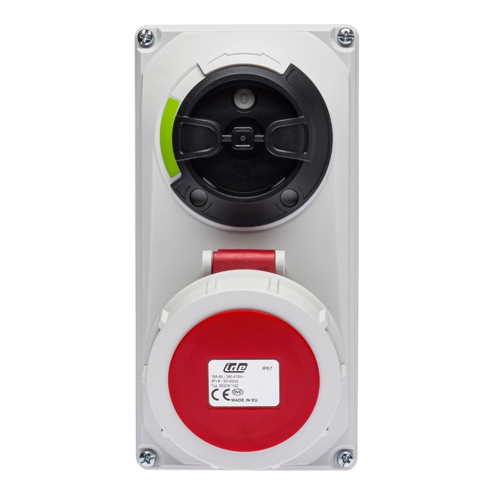 Розетка настінна з механічним блокуванням IDE MUNDIAL 3P+E 16 А 380–415 В IP67 - 03832