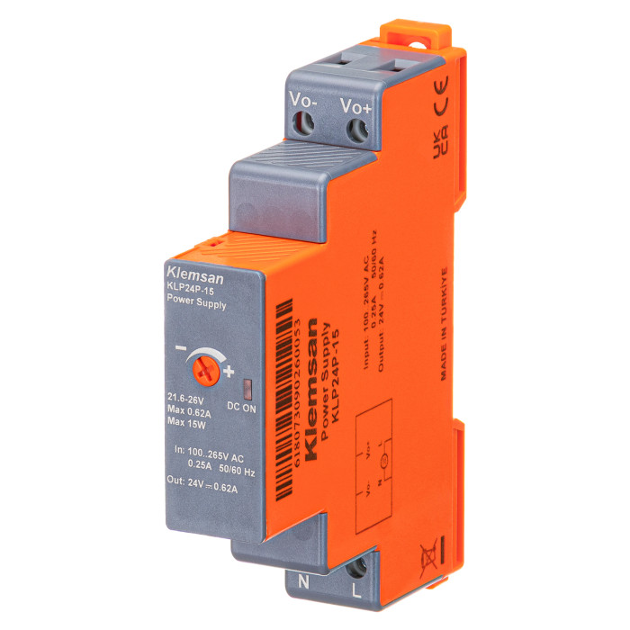 Блок живлення на DIN-рейку KLP 1Ph 24V DC 0.63A 15W