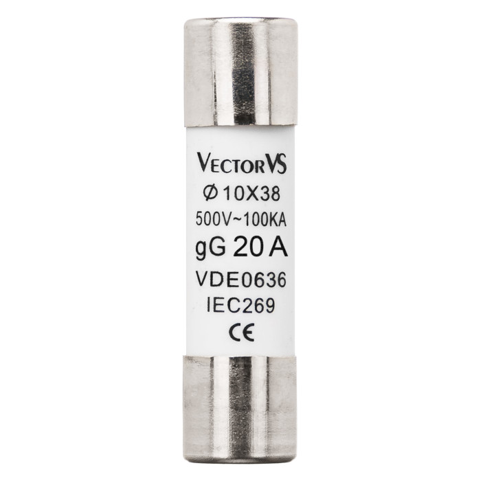 Запобіжник циліндричний Vector VS GENESIS 10x38 20A 500V AC
