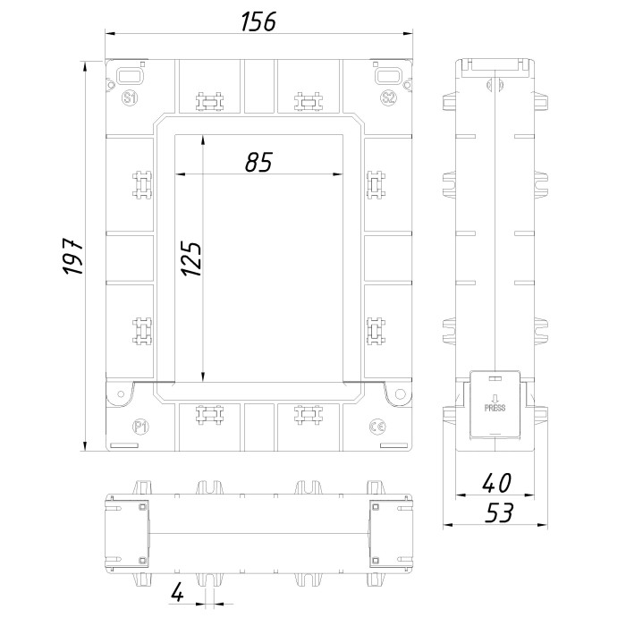 Трансформатор струму роз'ємний Vector VS VCTA225 1000A 85×125 1000/5