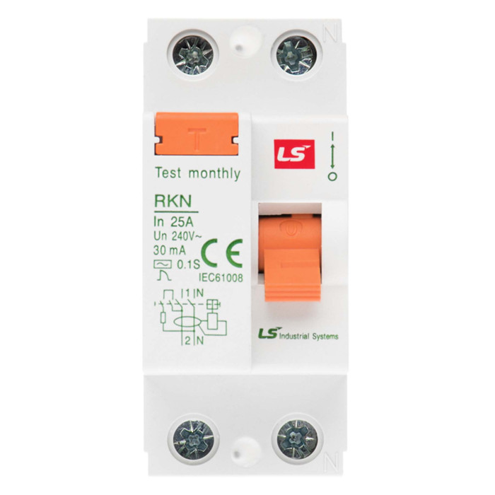 Пристрій захисного відключення LS ELECTRIC RKN 25A 1P+N 0.3А - 062202998B