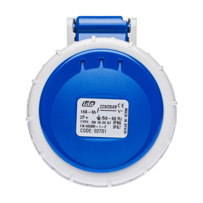 Розетка кабельна IDE MUNDIAL 2P+E 16 А 200–250 В IP66-67 - 02701