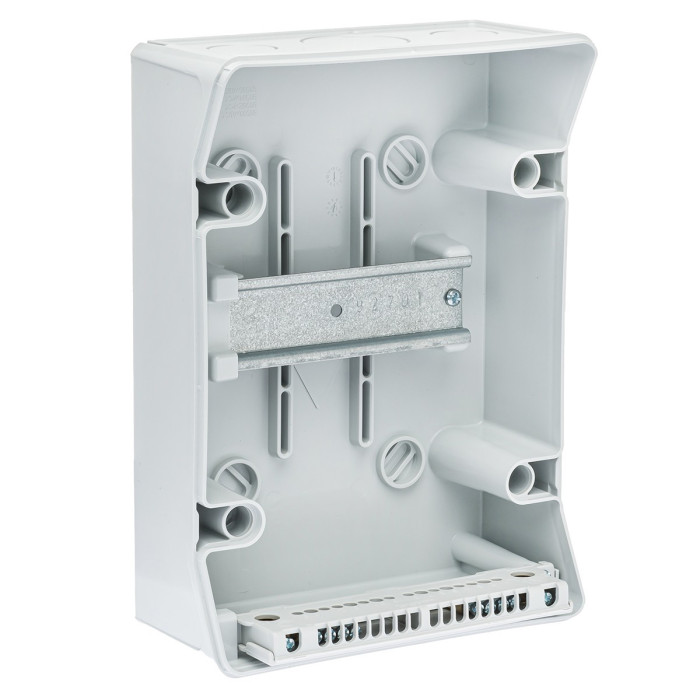 CDN4PT/RR Корпус розподільчий (ABS-пластик) ECOLOGY,1x4 модулів 231x166x113, IP65, з шинами N і PE