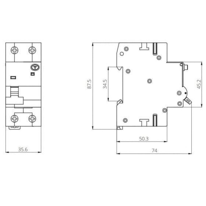 Диференційний автоматичний вимикач ISKRA KAFI2 1P+N C16A/0.03 10кА - 786100853000