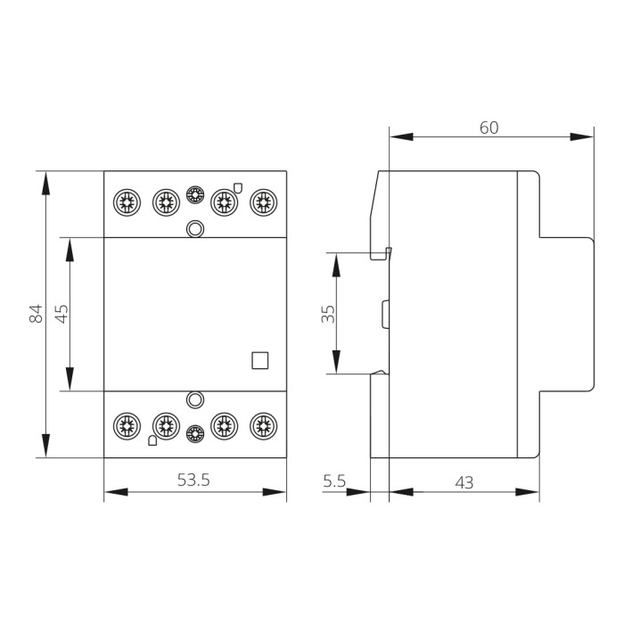 Модульний контактор ISKRA IKA 63A 230V AC/DC 2NO+2NC