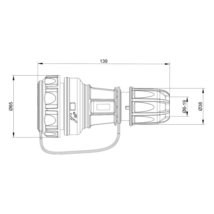 Розетка кабельна IDE SCHUKO 2P+E 16 А 250 В IP66-68 - 00118