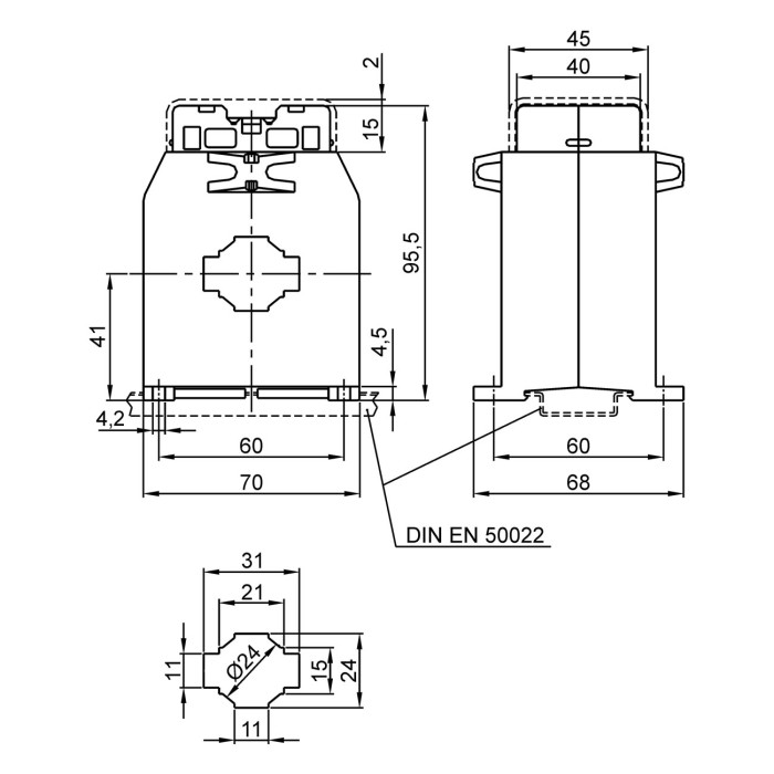 Трансформатор струму захисний FRER TAC033 400 А 30 × 10 400/5 - TAC033400L05