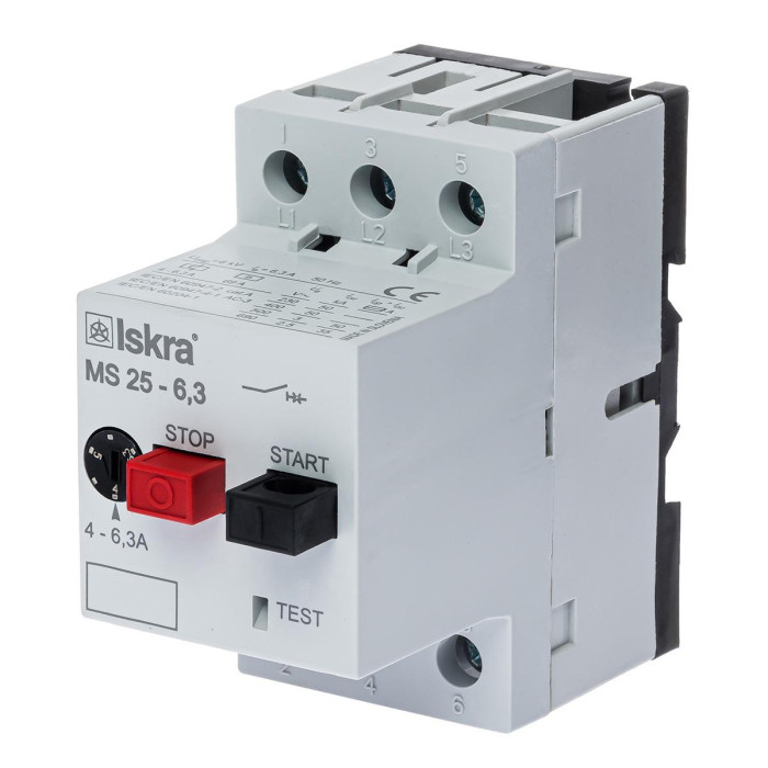 Автомат захисту двигуна 6,3A серії MS25
