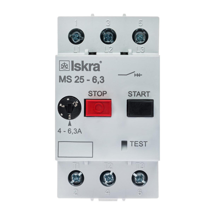 Автомат захисту двигуна 6,3A серії MS25