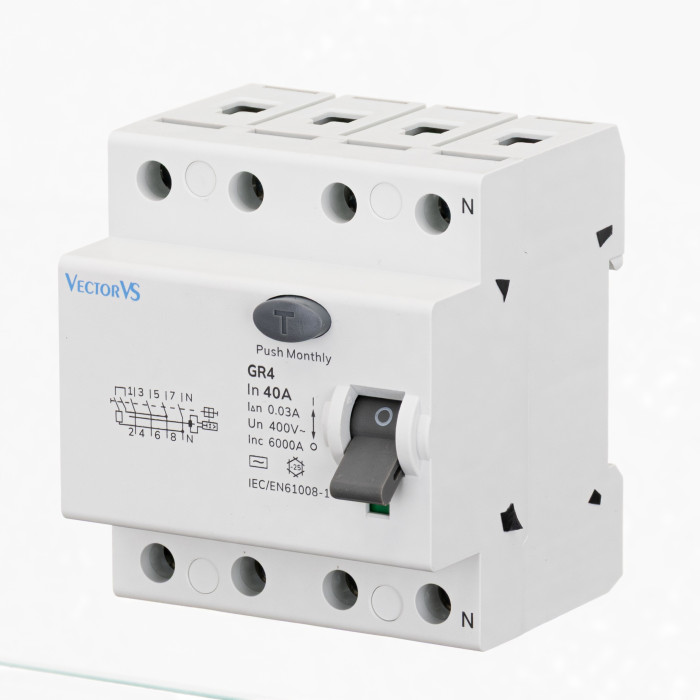 Пристрій захисного відключення (ПЗВ) GENESIS 4P 80A 30mA тип AC (6kA)