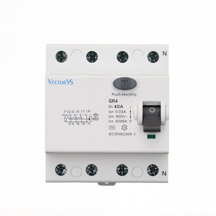 Пристрій захисного відключення (ПЗВ) GENESIS 4P 80A 30mA тип AC (6kA)