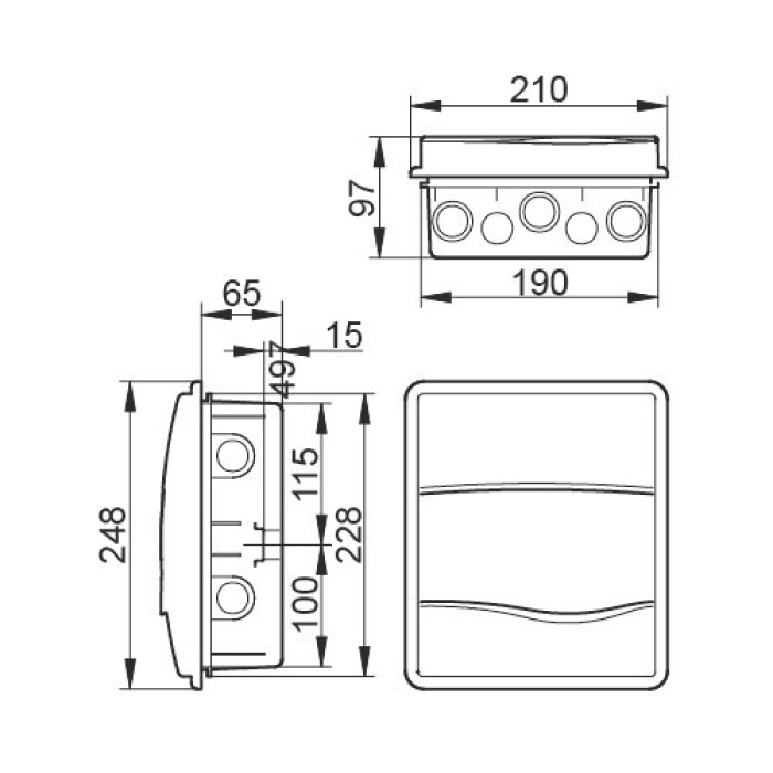 BM8PO/RR Корпус розподільчий внутр. біле вікно ORO,1x8 модуля 248x210x97, IP40, з шинами N і PE