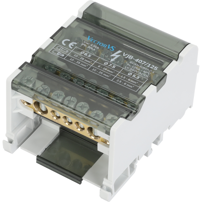 Розподільчий блок VJB-407/125 на DIN-рейку, 125A, 7 виходів
