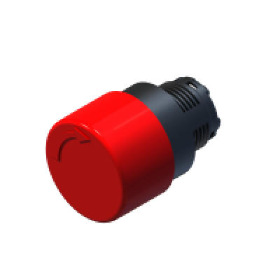 ECX 4161 Грибоподібна кнопка із засувкою / поворотом для розблокування – ø 33 мм – ЧЕРВОНА – IP65