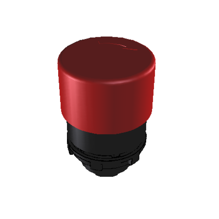 ECX 4161 Грибоподібна кнопка із засувкою / поворотом для розблокування – ø 33 мм – ЧЕРВОНА – IP65