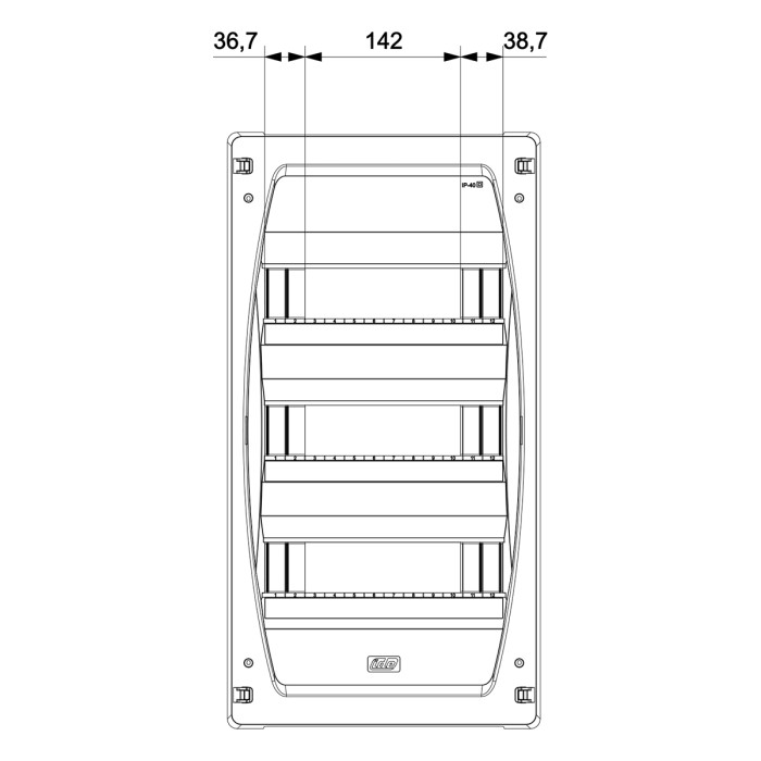 GPS36PO/RR Корпус розподільчий вбудований GOLD,3х12(36) модулі, пластикові двері, N/PE шина, IP40