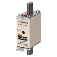 Ножовий запобіжник Italweber gG NH00 20A