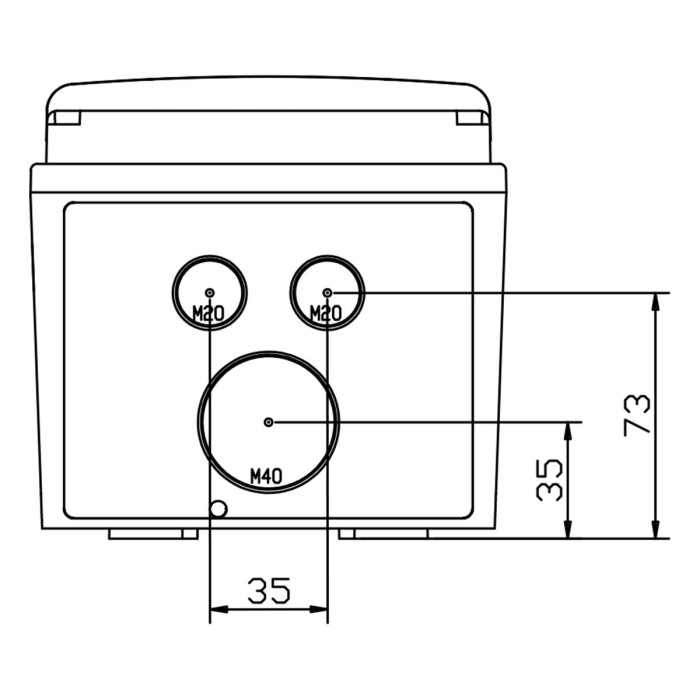 PCSN6PT/RR Настінний корпус для сил. розеток з отворами STAR 1х6 MOD 436x142x137мм, IP65, шини N+PE