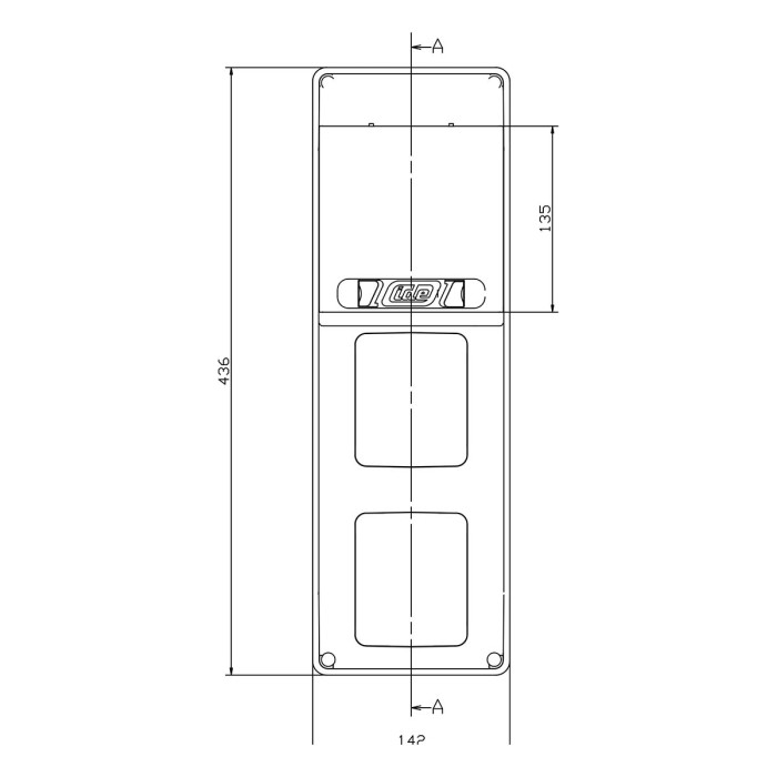PCSN6PT/RR Настінний корпус для сил. розеток з отворами STAR 1х6 MOD 436x142x137мм, IP65, шини N+PE