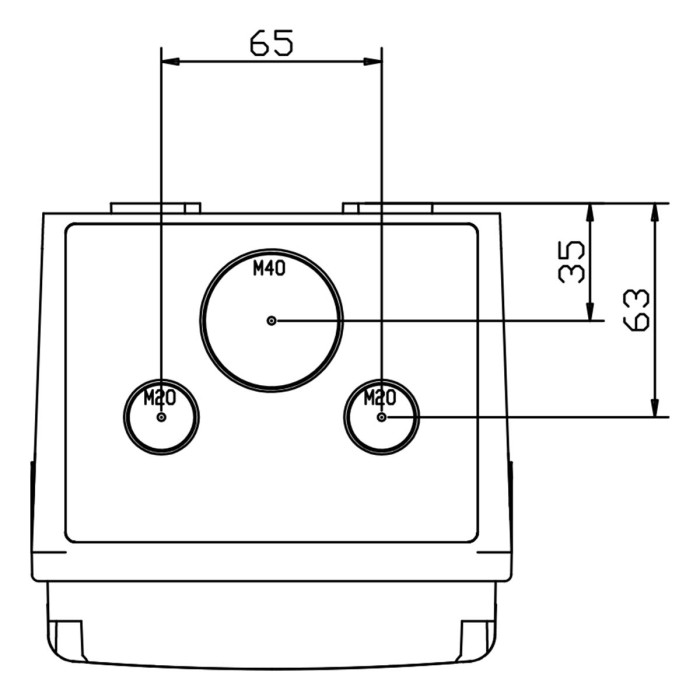 PCSN6PT/RR Настінний корпус для сил. розеток з отворами STAR 1х6 MOD 436x142x137мм, IP65, шини N+PE