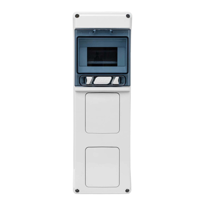 PCSN6PT/RR Настінний корпус для сил. розеток з отворами STAR 1х6 MOD 436x142x137мм, IP65, шини N+PE