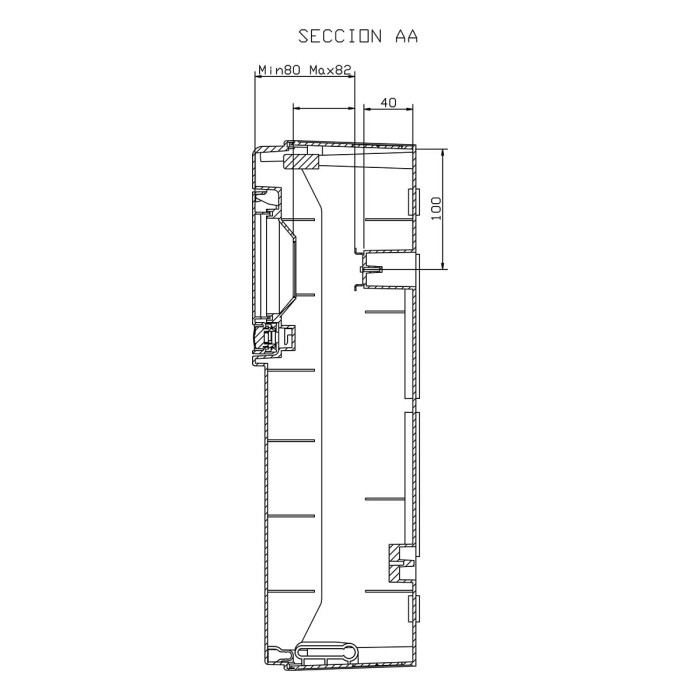 PCSN6PT/RR Настінний корпус для сил. розеток з отворами STAR 1х6 MOD 436x142x137мм, IP65, шини N+PE