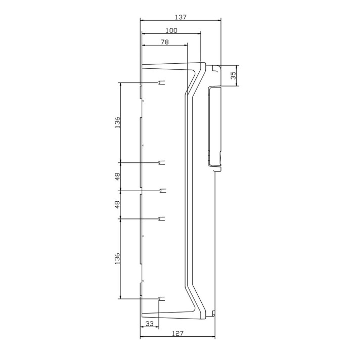 PCSN6PT/RR Настінний корпус для сил. розеток з отворами STAR 1х6 MOD 436x142x137мм, IP65, шини N+PE