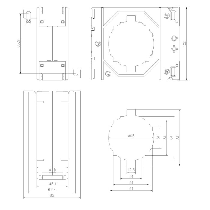 Трансформатор струму високоточний Vector VS VCTB181 1000A 81×12.5 1000/5