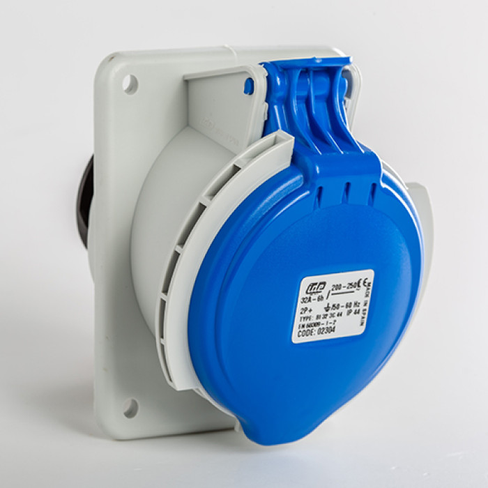 Розетка вбудована похила IDE MUNDIAL 2P+E 32 А 380–415 В IP44 - 03304