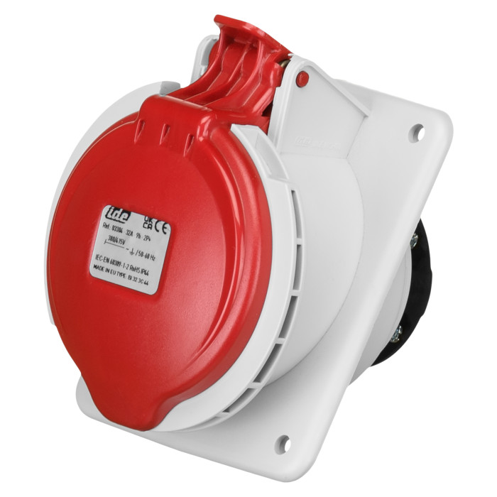 Розетка вбудована похила IDE MUNDIAL 2P+E 32A 380–415V IP44