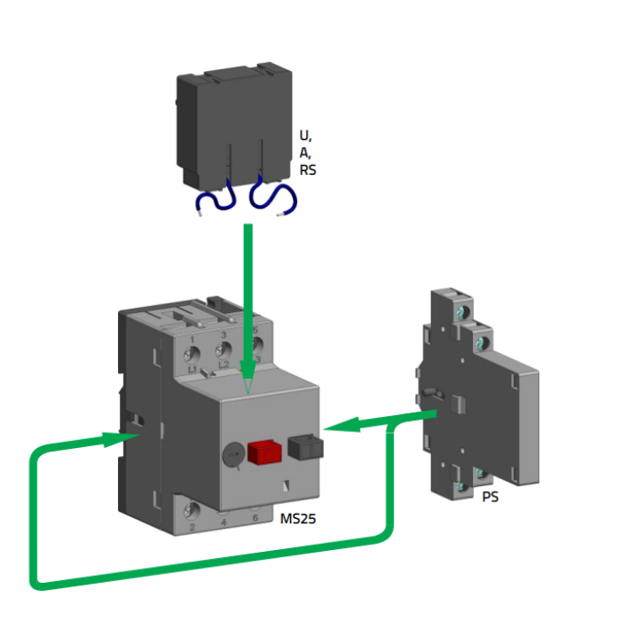 038902150000 Контакт аварійного відключення RS 10, 1NO+1NC для MS25