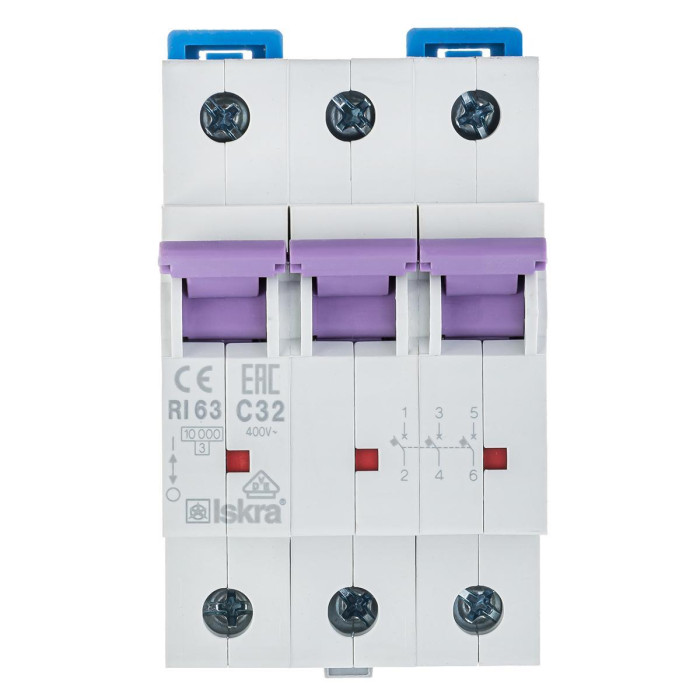 Модульний автоматичний вимикач ISKRA RI63 3P C32A 10кА - 786100107000