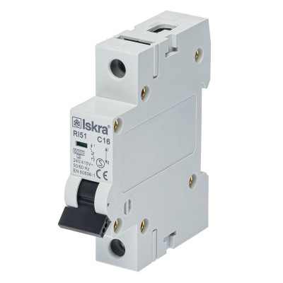 Модульний автоматичний вимикач ISKRA RI51 1P C16A 6кА