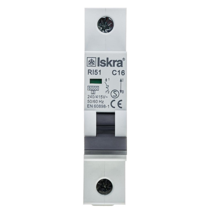 Модульний автоматичний вимикач ISKRA RI51 1P C16A 6кА - 786091102000