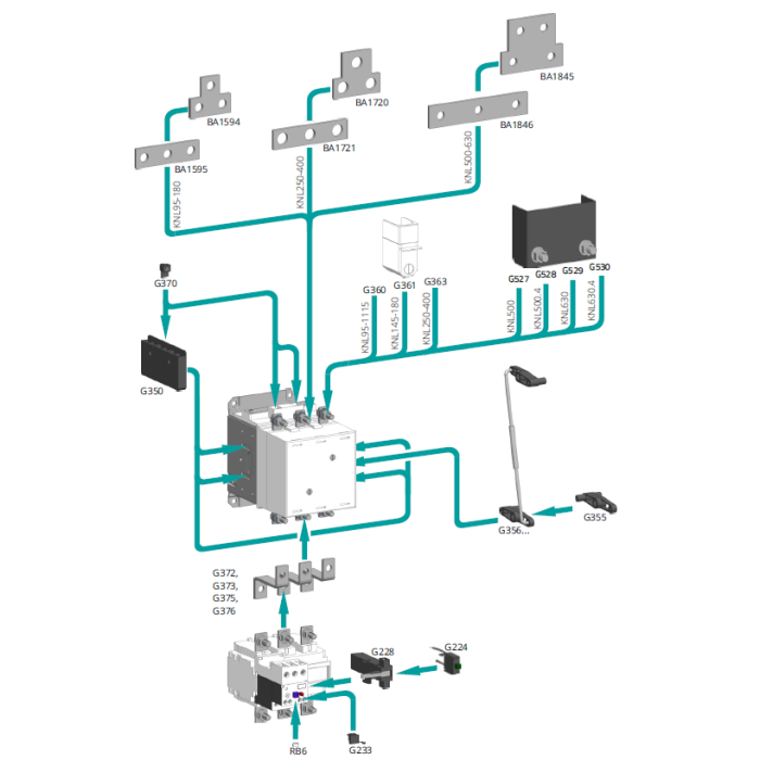 786300037000 Механічне блокування MBL для контакторів KNLM 630-800