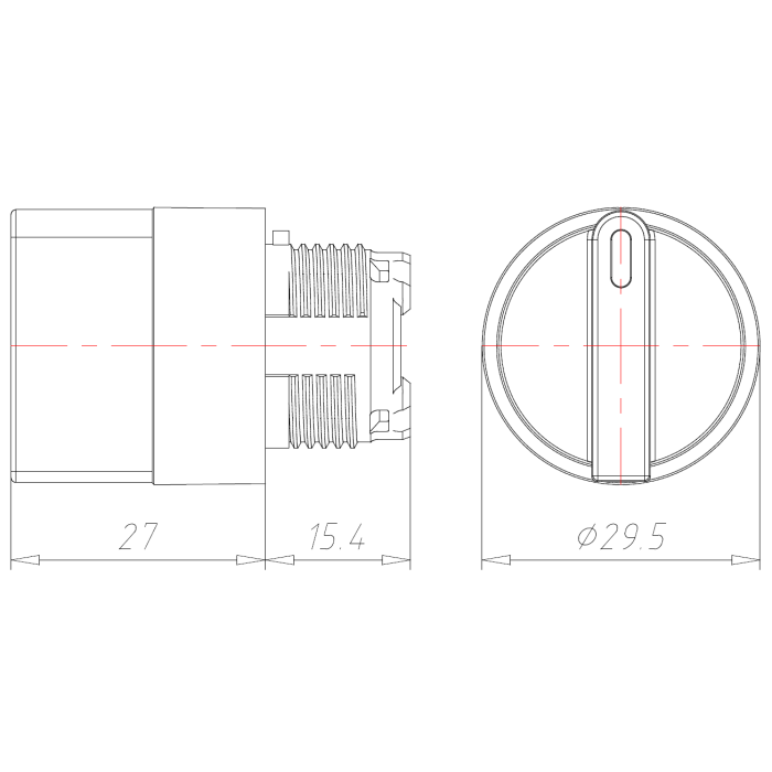 Поворотна кнопка 3-позиційна пластик COMEPI - ECX 4320