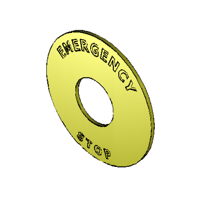 ECX 1651* Шильдик з позначенням аварійної зупинки