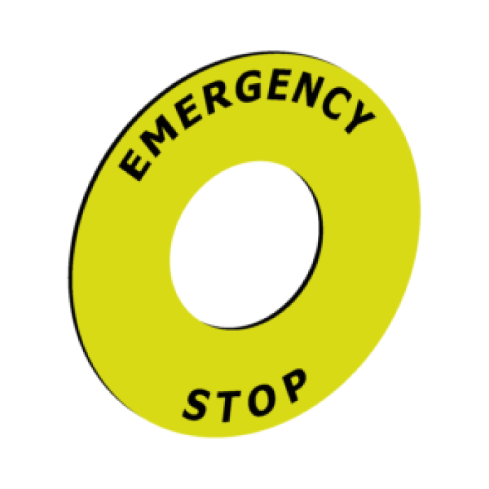 ECX 1651* Шильдик з позначенням аварійної зупинки