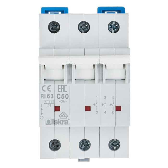 Модульний автоматичний вимикач ISKRA RI63 3P C50A 10кА - 786100109000