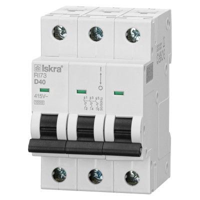 Модульний автоматичний вимикач ISKRA RI73 3P D40A 10кА