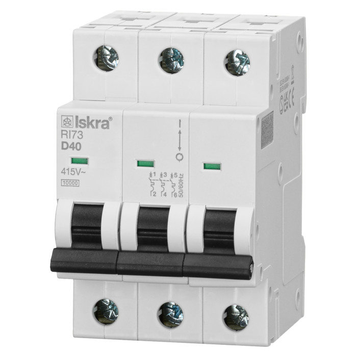Модульний автоматичний вимикач ISKRA RI73 3P D40A 10кА - 786091404000