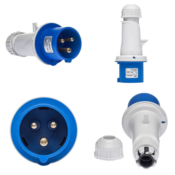 Вилка кабельна IDE MUNDIAL 2P+E 16 А 220–250 В IP44 - 02101