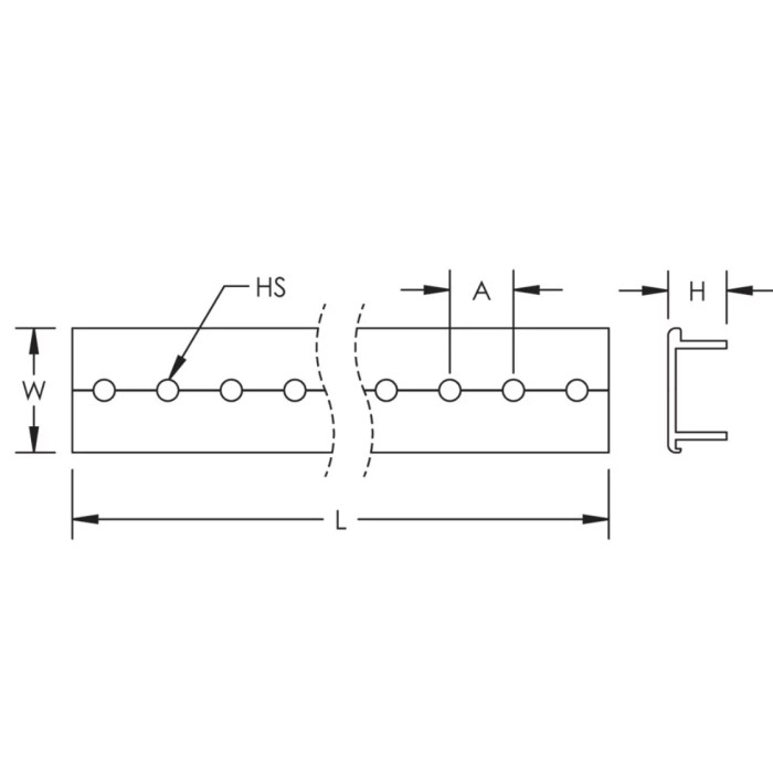 560930 Перфорований алюмінієвий профіль ABS AP25