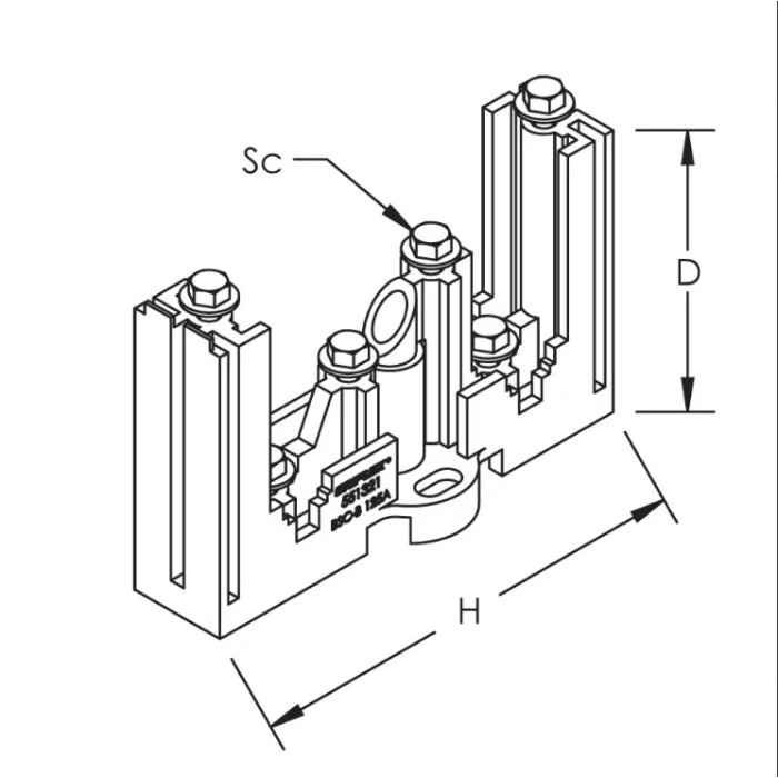 551321 Ізолюючий шинотримач BSC-В 125A