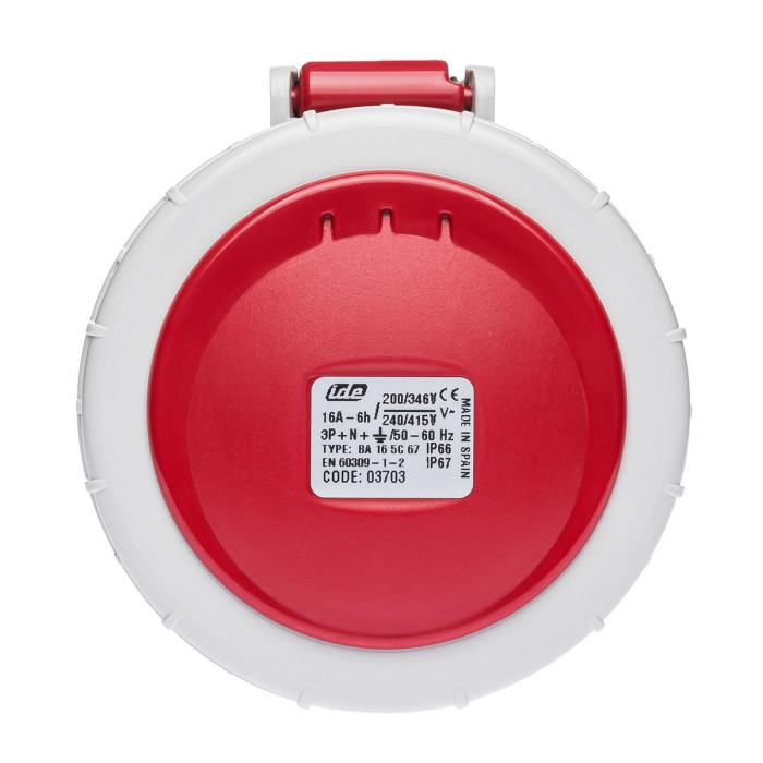 Розетка кабельна IDE MUNDIAL 3P+N+E 16 А 200/346–240/415 В IP66-67 - 03703