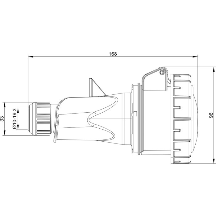 Розетка кабельна IDE MUNDIAL 3P+N+E 16 А 200/346–240/415 В IP66-67 - 03703