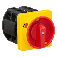 Кулачковий перемикач GC 63A 4P схема 92 (0-1) жовто-червоний
