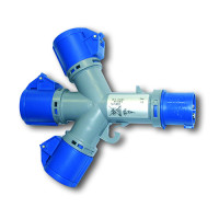 Розетка  потрійна з кришкою IDE SCHUKO 2P+E 16 А 230 В IP44