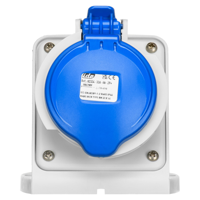 Розетка настінна IDE MUNDIAL 2P+E 32A 200–250V IP44